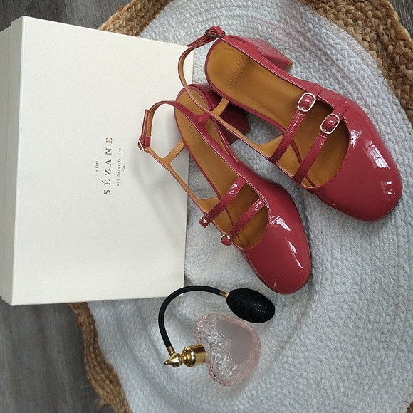 RARE Sezane Paula Babies Pink Patent Leather Mary Janes - Picture 5 of 15